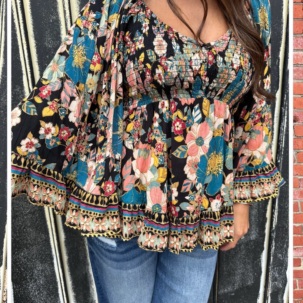 Angie Multicolor Floral Blouse